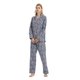 thumbnail image 2 of Conjunto de Pijamas de Franela para Mujer 100% Algodón, Ropa de Descanso para Mujer, Manga Larga, Botón, Cintura con Cordón, Ropa de Dormir Cálida, Flores de Ensueño Azul M, 2 of 6