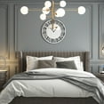 thumbnail image 4 of SHYFOY 18 inches Round Wall Clock for Home Decor,Silver Mirrored Wall Decorative Clocks for Living Room, Office, 4 of 6
