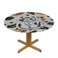 thumbnail image 3 of HAOXIT  Funny Ghost Autumn Pumokin Halloween Round Tablecloth ,Stain Resistant Washable Polyester Table Cloth with White, Non Slip Decorative Table Cover for Restaurant Dining Table Camping 46-50, 3 of 8