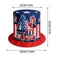 thumbnail image 2 of BiFandian 4th of July American Flag Tall Top Hat, Patriotic Red White Blue Star Stripe Party Hats, Wide Brim Star Printed Tall Cylinder Hat for Independence Day Memorial Day Decor, 2 of 7