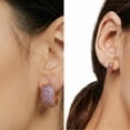 thumbnail image 3 of 925 Sterling Silver Plating Earrings for Women Small Chunky Silver Earrings Cubic Zirconia Small Hoop Earrings Silver Hypoallergenic Gifts for Women 2 Pairs, 3 of 8