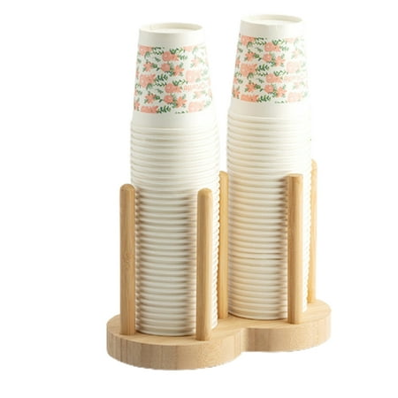 

Disposable Cup Storage Holder Rack Shelf Water Tea Cups Wood Dispenser Organizer