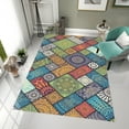 thumbnail image 3 of Dreammotif Patterned Colorful Mandala Modern Area Rug for Living Room - 3.3 x 5 ft Machine Washable, Thin, Non Slip Backing Carpet, 3 of 8