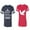 Men Navy / Women Red, variant on Bird Cage Matching Couple Cotton Jerseys (Men Navy / Women Black) (Men S / Women S)