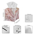 thumbnail image 3 of POLERO Leather Tissue Box Cover Square 5.1x5.1x5.5'' Waterproof Tissue Box Holder with Metal Button for Car, Bathroom, Kitchen,Home Decor (Pink Golden Marble), 3 of 7