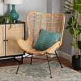 thumbnail image 6 of Baxton Studio Colorado Modern Bohemian Natural Brown Rattan and Black Metal Accent Chair, 6 of 7