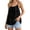 Black, variant on Womens Open Back Cami Tops Scoop Neck Spaghetti Strap Backless Low Back Tie Flowy Loose Fit Solid Color Sleeveless Beach Vacation Going Out Shirts