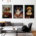 thumbnail image 3 of Pintura en lienzo de cuerpo humano y Animal Vintage, Impresión de póster de retrato de perro y gato nórdico, imagen artística de pared adecuada para la decoración del hogar de la habitación, 3 of 4