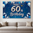 thumbnail image 4 of Sparkling Blue Silver 60th Birthday Banner Backdrop Background Party Supplies Photography Props Birthday Decoration Birthday Party Decorations, 4 of 6