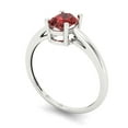 thumbnail image 2 of 1 ct Oval Cut Natural Garnet Solitaire 14K White Gold Womens Engagement Ring, 2 of 5