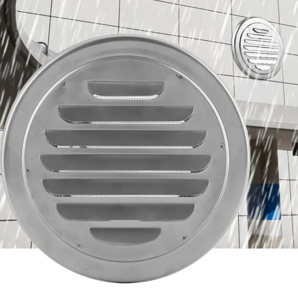 80mm Round Wall Vent Cover Soffit Dryer Vent Exterior 15×15×7 Stainless Steel Wall Vent Round Flat Grille Ducting Ventilation Cover Outlet   Mesh