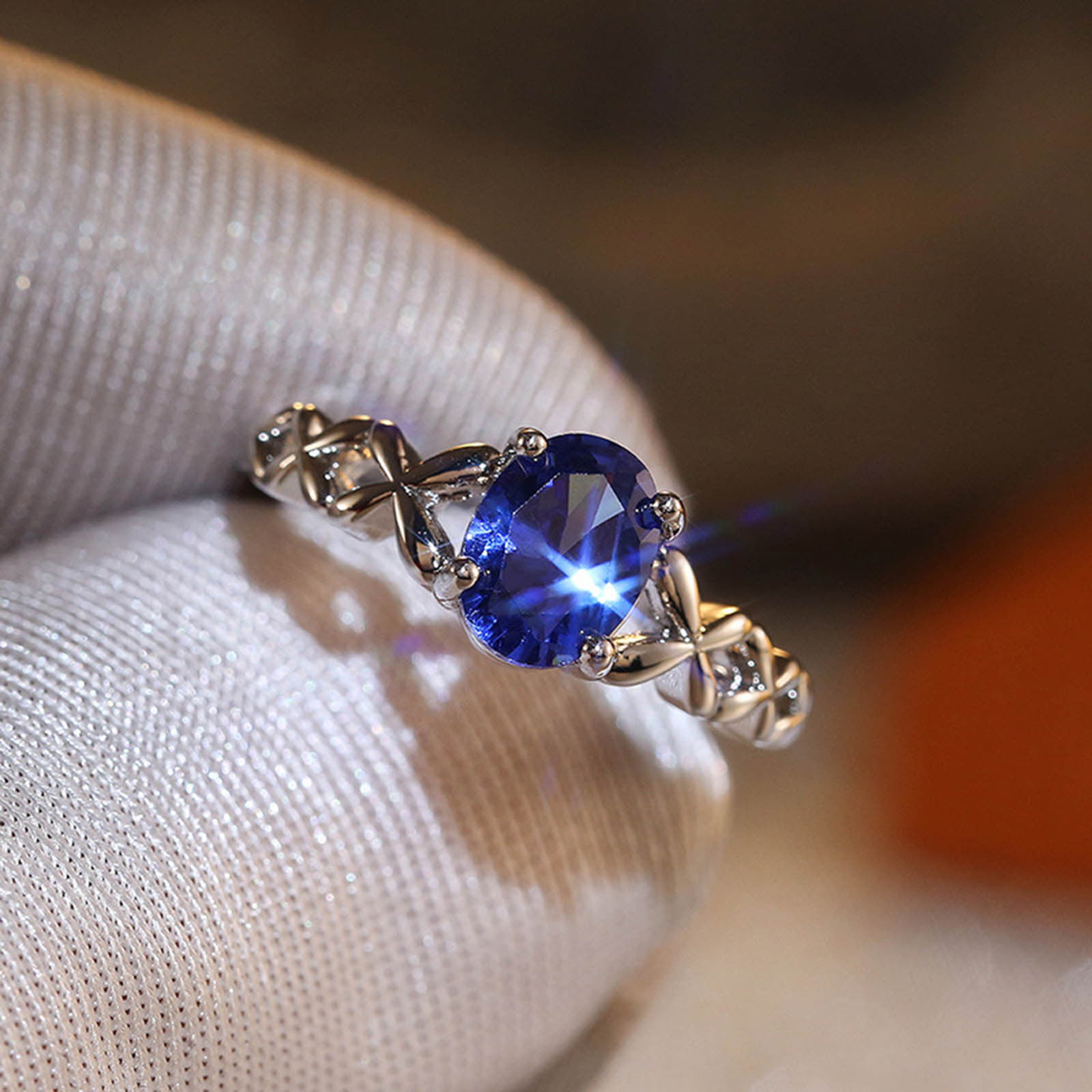 Blue Stone Diamond Ring On Lady Stock Photo 1928447960 | Shutterstock
