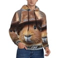 thumbnail image 2 of Fotbe Men's Hoodie with Cowboy Hat Guinea Pig Pattern - Kangaroo Pocket Pullover Hooded Sweatshirt, Perfect for Daily Wear, Travel, and Home-4X-Large, 2 of 7