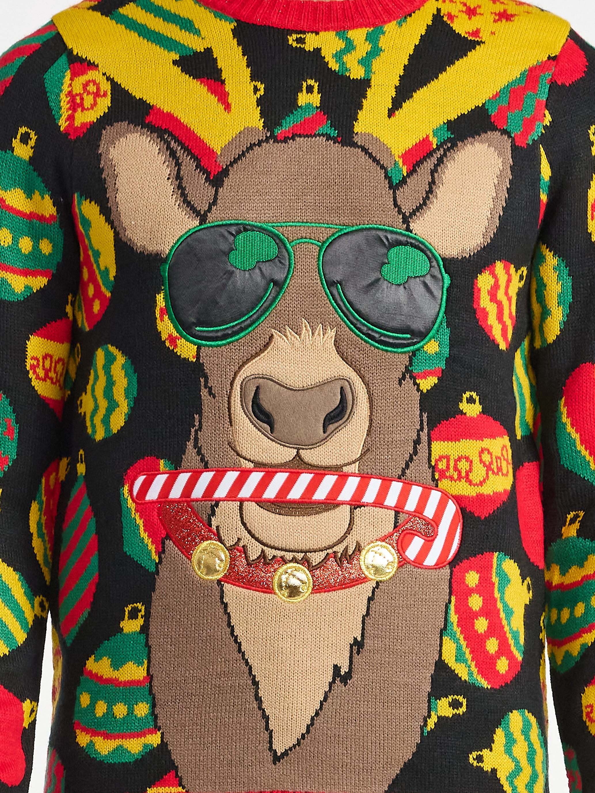 Men's Dasher Reindeer Ugly Christmas Sweater from Holiday Time, Midweight, Sizes M-2XL
