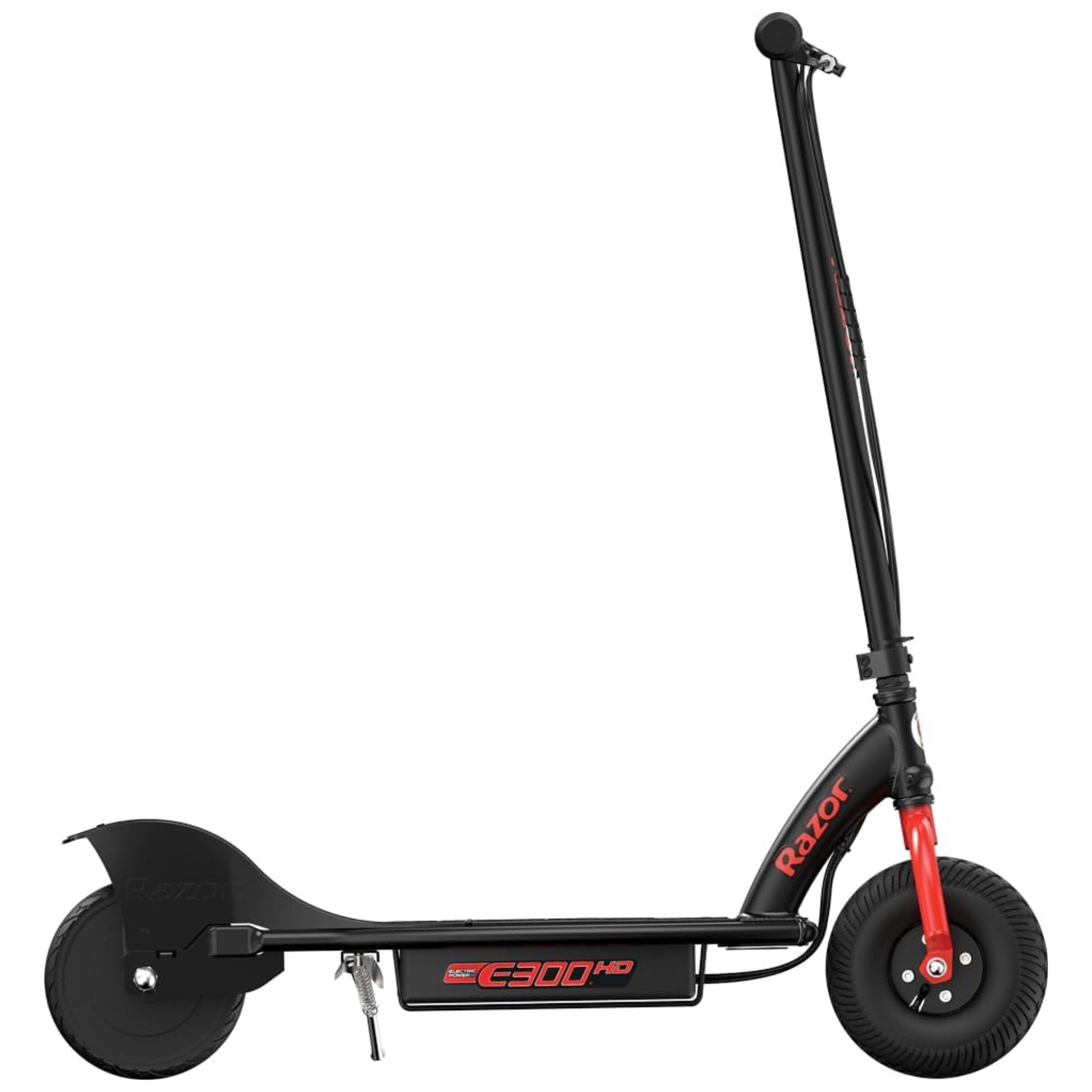 Razor E300 HD Electric Scooter for Teens & Adults with 9” Pneumatic Tires, Black/Red