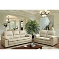 thumbnail image 7 of Furniture of America Pallan Contemporary Faux Leather Tufted Loveseat in Ivory, 7 of 7