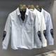 thumbnail image 4 of Camisas para hombre Camisa estampada con empalmes azules para hombre Camisa floral de seda social nueva en elegante regular con mangas Moda Hombre 2024 Tops Verano, 4 of 5
