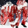 thumbnail image 2 of KKBOTIVE Men's Christmas Suit Slim Fit Funny Printed Button Down 2 Piece Suit and Dress Pants Men's Jacket Outfit Prom Wear h-Red Size: XXXL, 2 of 6