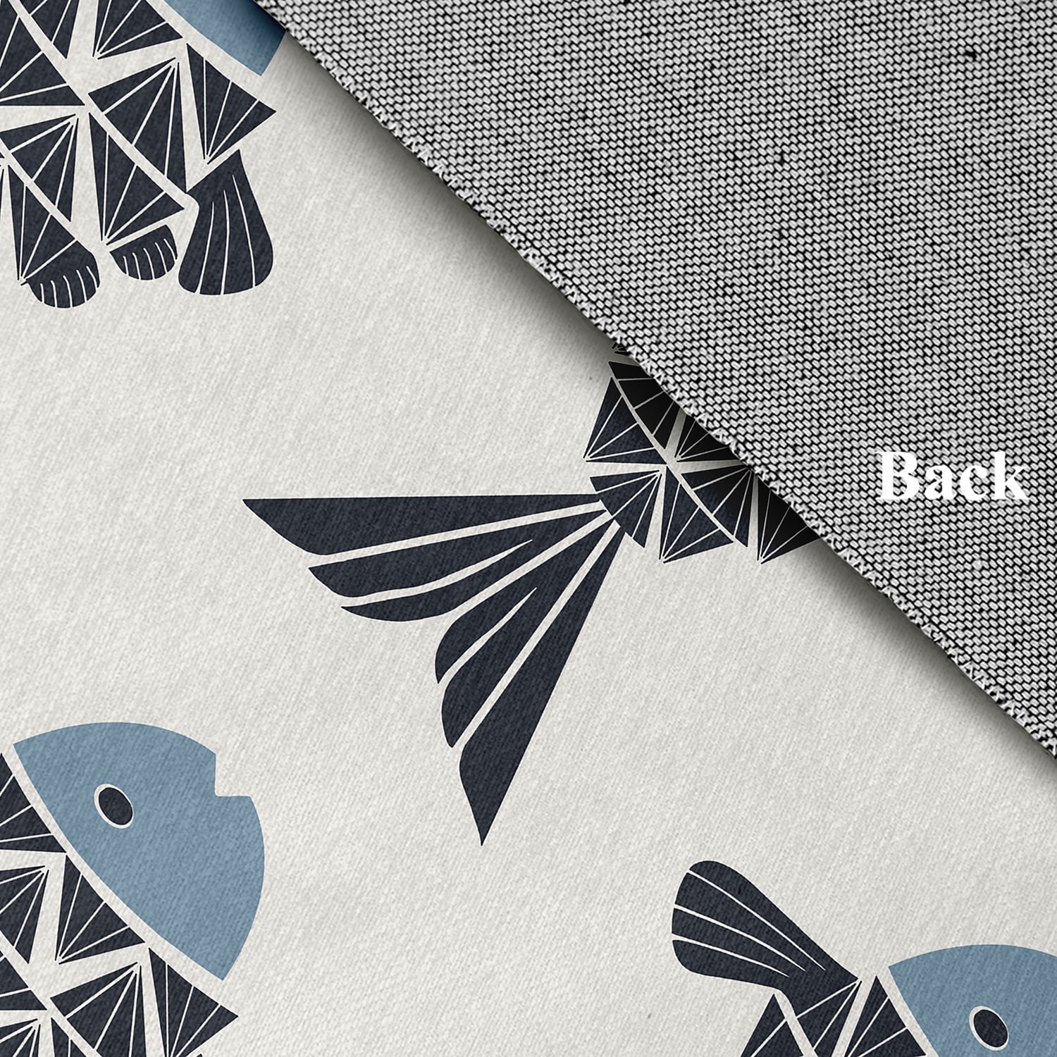 Simply Daisy 18 x 30 Fish Tales Nautical Chenille Rug, Dusty Smoke