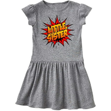 

Inktastic Little Sister Super Hero Gift Toddler Girl Dress