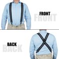 thumbnail image 2 of MELOTOUGH Men Suspender 1.5 Inch Wide X Back Suspender Adjustable Elastic Suspenders with Snap Hooks, 2 of 5