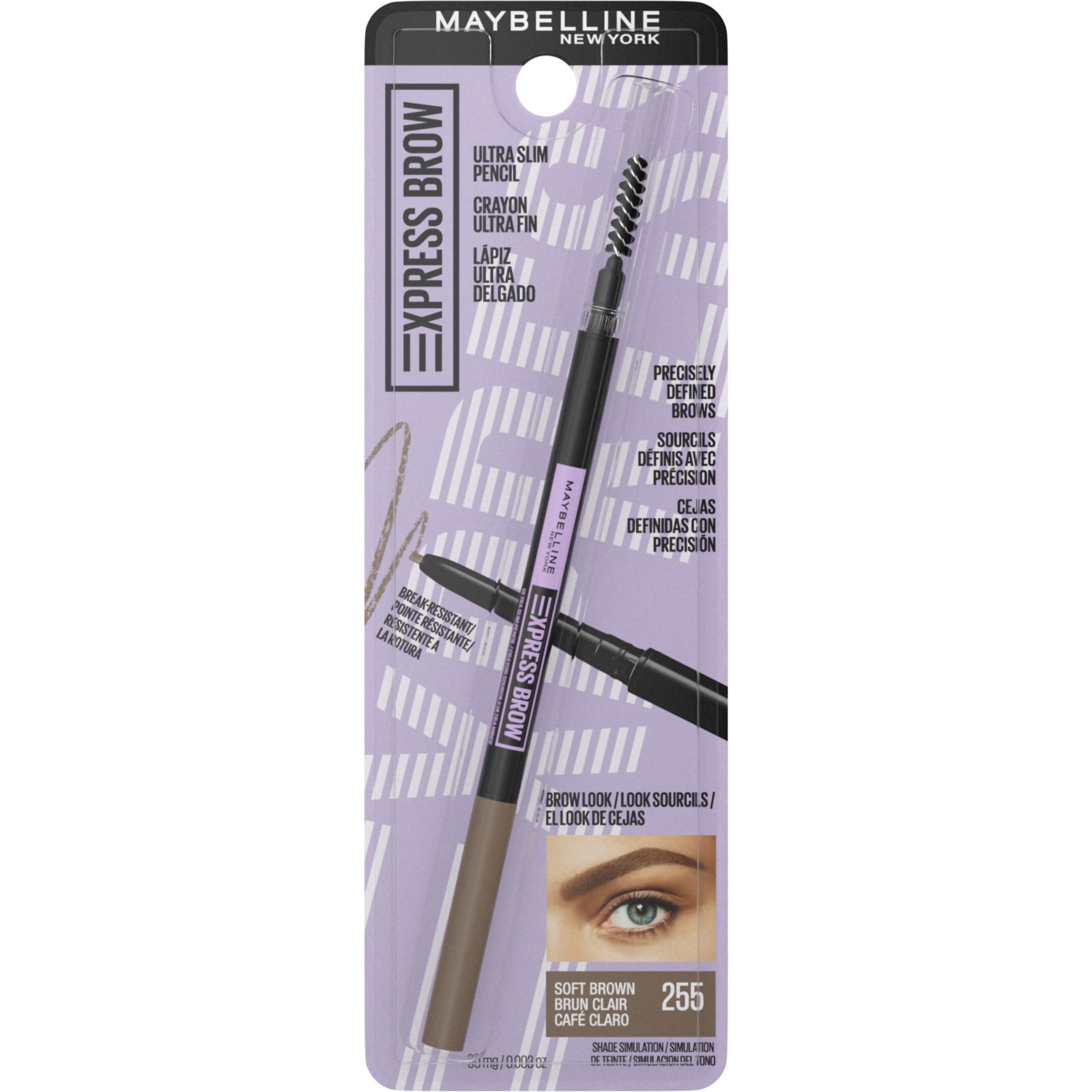 Maybelline Express Brow Precise Augenbrauenstift – Farbe 03 Soft Brown, Mit Integrierter Bürste