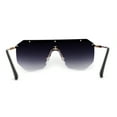 thumbnail image 4 of Mens Luxury Flat Top Shield Robotic Mob Metal Rim Sunglasses Gold Smoke, 4 of 4