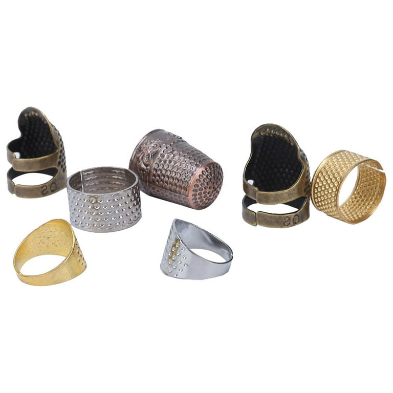 Fyydes Hand Sewing Thimbles,Metal Thimble,Sewing Thimbles Wear‑Resistant  Durable DIY Metal Finger Protector for Sewing Embroidery Knitting Quilting  