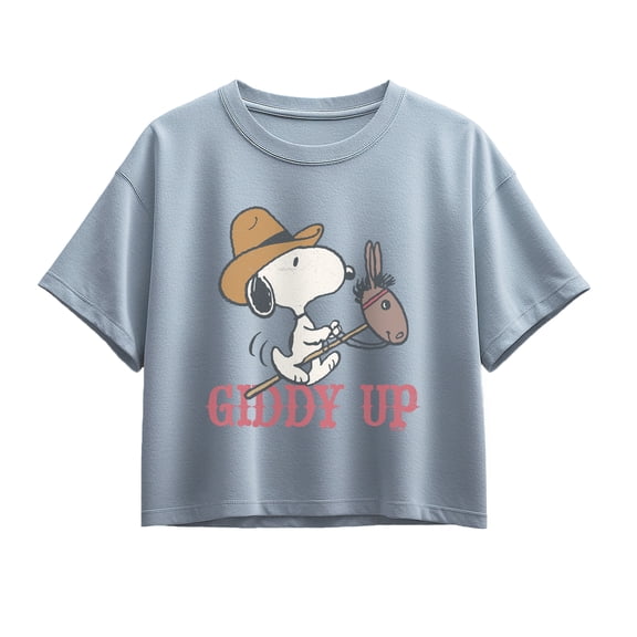 Peanuts - Giddy Up - Youth Girls Boxy T-Shirt