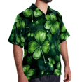thumbnail image 2 of Saint Patrick's Day Men's Hawaiian Short Sleeve Printed Button Down Poplin Casual Summer Beach Shirt, Unisex, 2 of 6