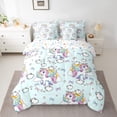 thumbnail image 2 of Feelyou Magic Unicorn Bedding Comforter Set 7-Piece, Cartoon Rainbow King Bedding Sets, Princess Bowknot Bed Sheets, Microfiber Bedroom Decor, 2 of 7