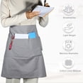 thumbnail image 5 of Unique Bargains Waist Apron Waist Aprons with Pockets Waiter Aprons for Women and Men Gray 27.56"x19.69", 5 of 6