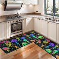 thumbnail image 3 of Kitchen Rugs Sets Of 2,Colorful Mushroom Star Black Pattern Anti Fatigue Kitchen Mat Rugs Non Slip Washable,Decorative Kitchen Floor Mats for Kitchen,Sink,Laundry,17"x47"+17"x47", 3 of 5