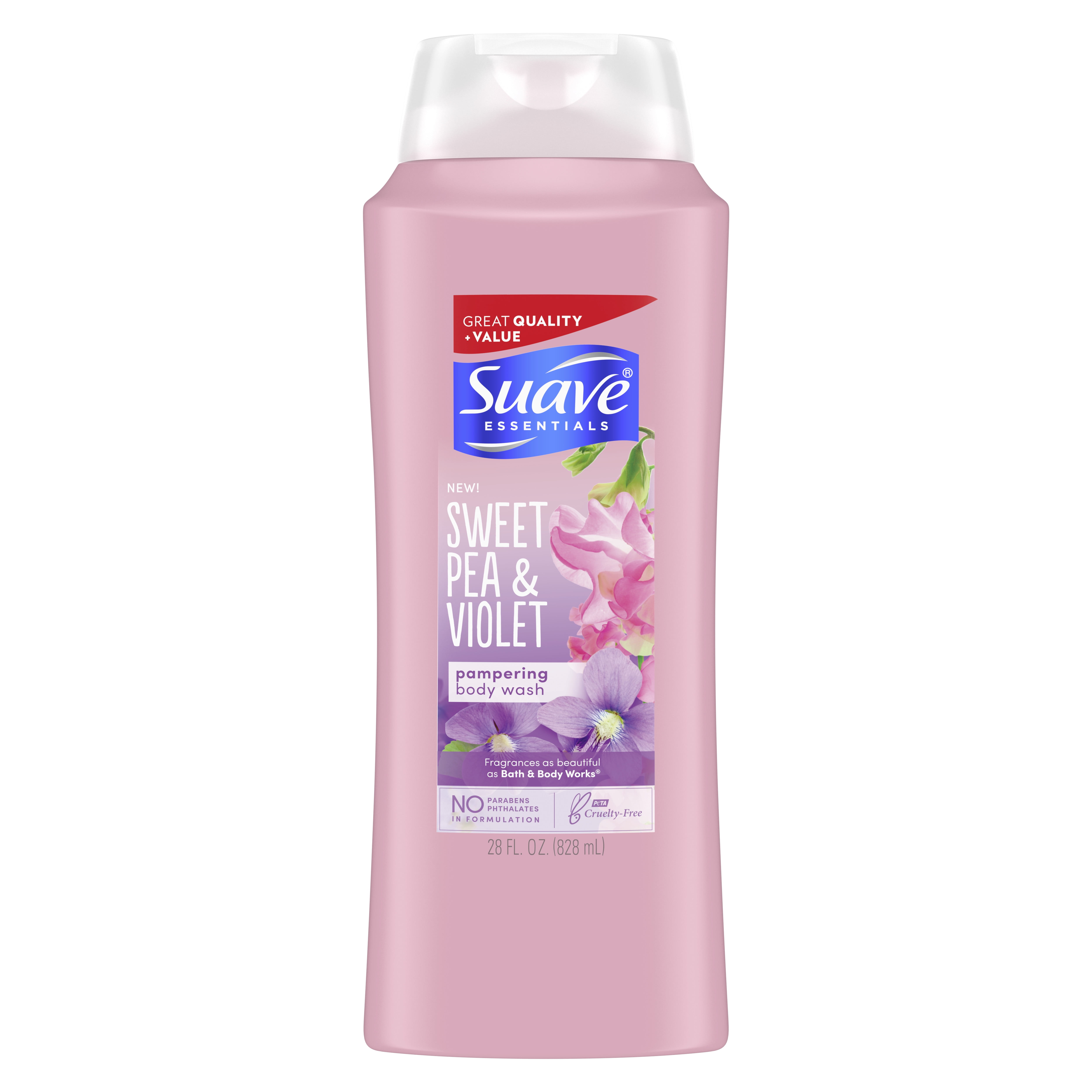 Suave Essentials Body Wash Sweet Pea and Violet, 28 fl. Oz. Walmart