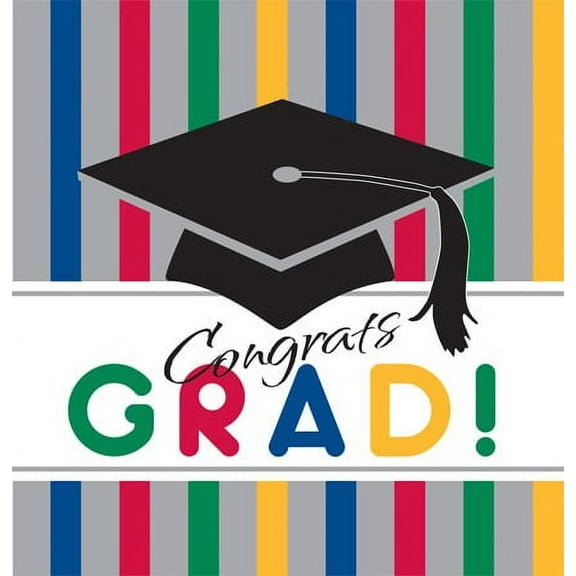 Graduation Stripes Plastic Tablecover
