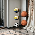 thumbnail image 5 of LiUMX 5-Layer Basketball Storage Rack - Heavy-Duty Iron Ball Organizer for Basketballs, Soccer Balls & More - No-Drill Wall Mount, Rust-Proof & Space-Saving Design - Indoor/Outdoor Use, 5 of 5