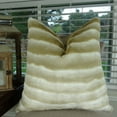 thumbnail image 1 of Thomas Collection Beige Ivory Wild Chinchilla Faux Fur Throw Pillow - 17437, 1 of 5