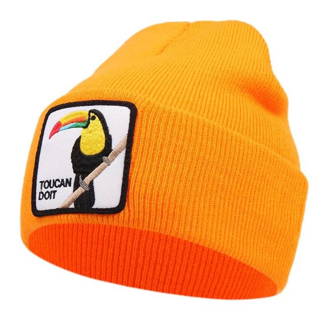 Gorro de punto de animales de pantera para hombre y mujer, gorro Skullie, gorro cálido de invierno, gorro de punto de Hip Hop, informal, esquí, vacaciones