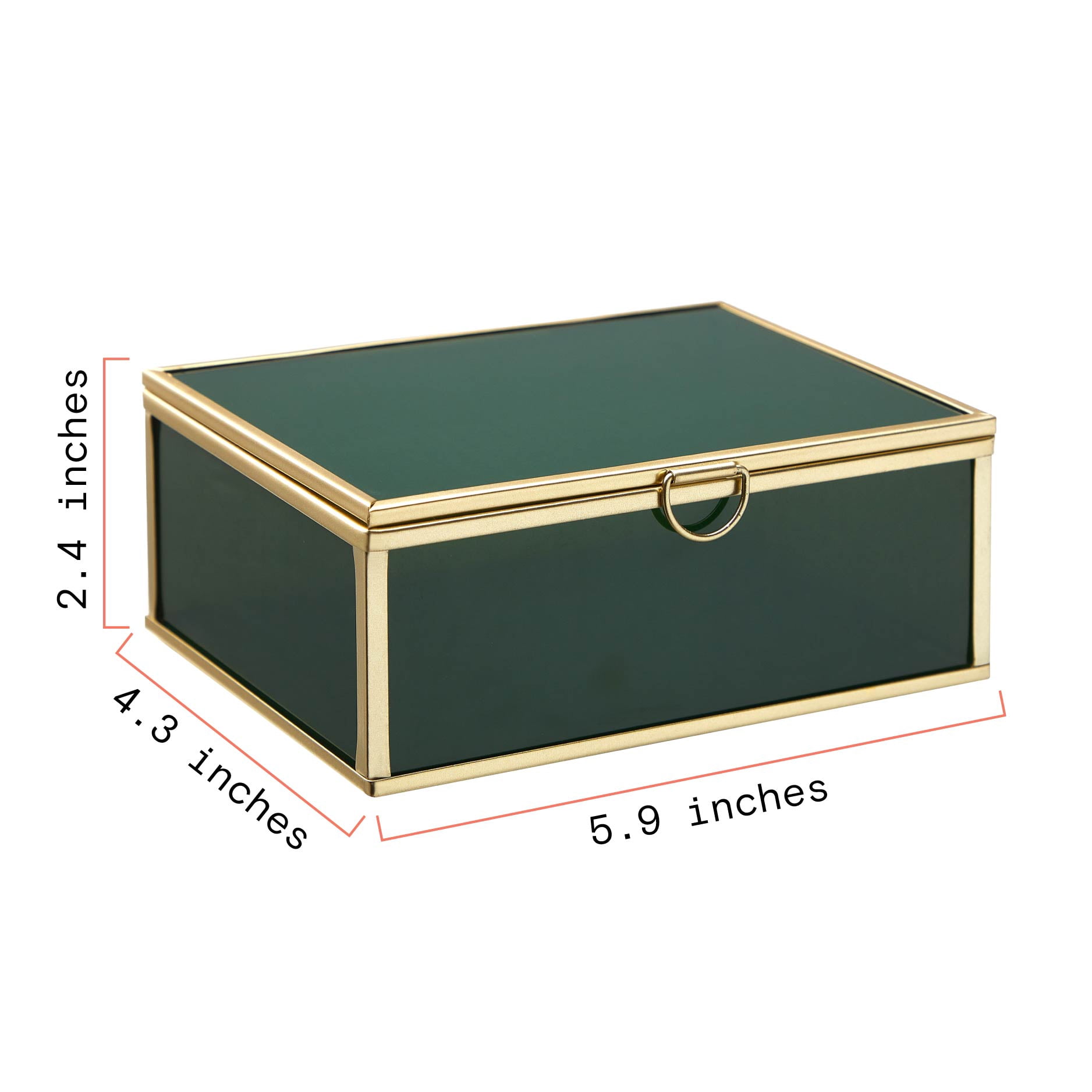 Beautiful 5.9"x 4.33" Green Glass Trinket Box by Drew Barrymore