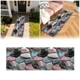 thumbnail image 2 of Corridor Stone Patterned Carpet 3D Pebble Pattern Entrance Carpet Washable Carpet Bathroom Stone Patterned Floor Mat Bedroom Long Bedside Mat Kitchen Floor Mat Throw Blanket Set Possum Blanket Lap, 2 of 5