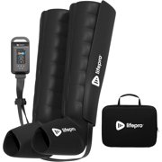LifePro Air Compression Leg Massager with Heat – Full Leg Compression Sleeve & Air Compression Boots for Calf, Thigh & Foot – Electric Leg Recovery & Pain Relief - Black