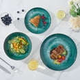 thumbnail image 5 of 12 Piece Dinnerware Set ，Chip Resistant, Dinnerware Sets, Plates, Dishes, Bowls, Service for 4, Green And White, 5 of 11
