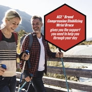 ACE Brand Compression Stabilizing Wrist Brace, Left Hand, Adjustable, Moderate Support, Wrist Brace, 1 Brace