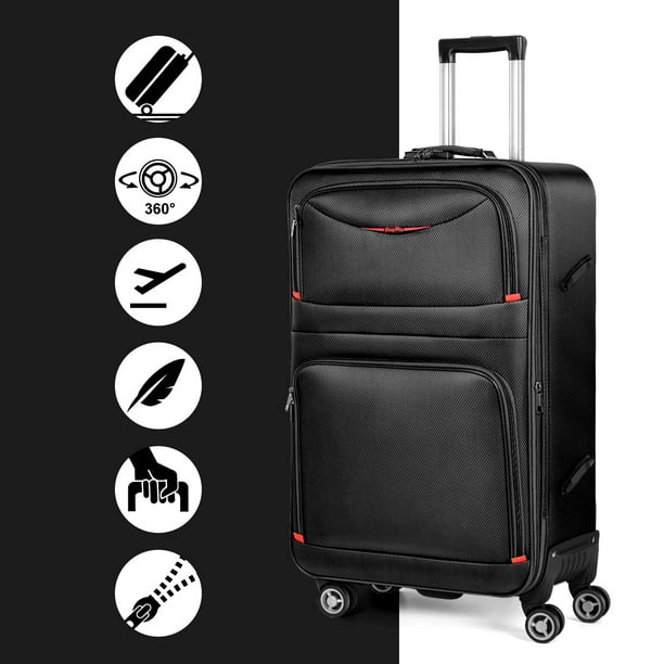 Hikolayae Jingpin Softside Spinner Luggage Set, 3Pc, Carry, TSA