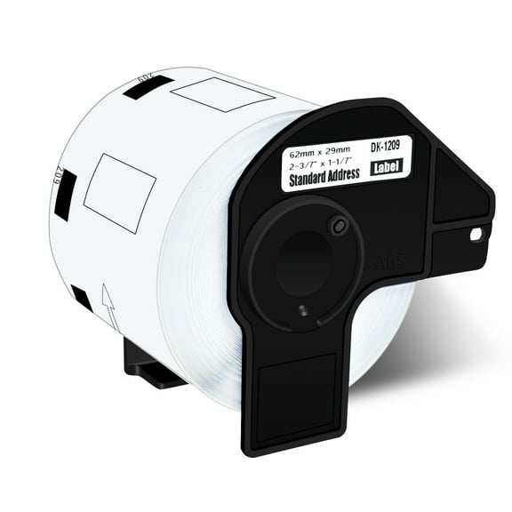 GREENCYCLE 1 Roll 29mm(1-1/7")x 62mm(2-3/7") Standard Address Label Tape Compatible for Brother DK1209 DK-1209 with Cartridge Used in QL-500 QL-550 QL-570 QL-700 QL-800 Printer
