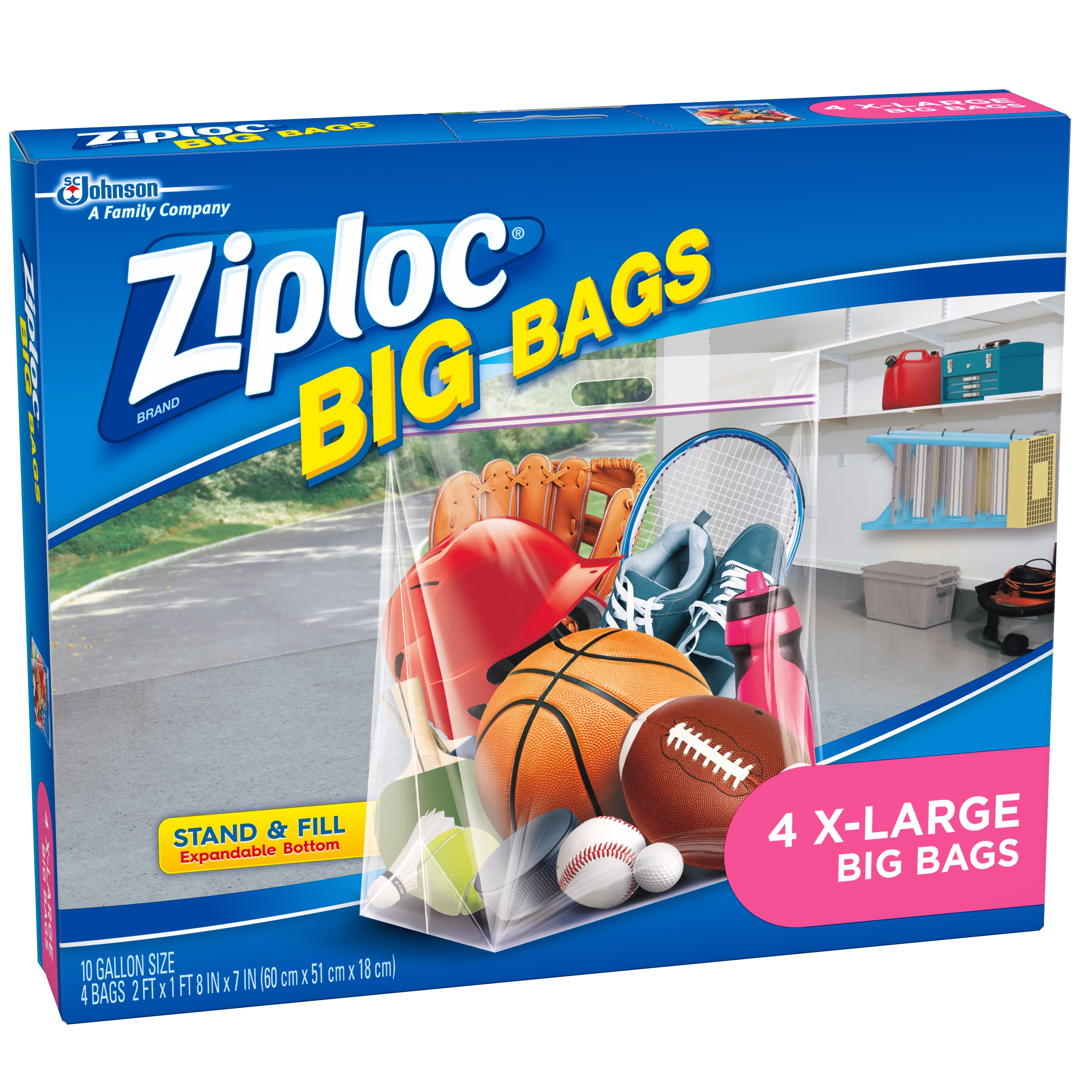 Ziploc® Big Bags, Jumbo, Secure Double Zipper, 3 ct, Expandable Bottom,  Heavy-Duty Plastic, Built-In Handles, Flexible Shape to Fit Where Storage  Boxes Can't 