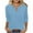 Light Blue, variant on Htigea Tops for Women 3/4 Sleeve Crewneck Cute Basics Tees Casual Fashion Summer T Shirts Business Work Tee Top Light Blue,L