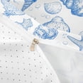 thumbnail image 4 of Manfei Blue and White Seashell Starfish Queen Duvet Cover Set for Kids Boys and Girls, Coastal Sealife Bedding, Reversible 3-Piece, 1 Duvet Cover and 2 Pillowcases, 4 of 6