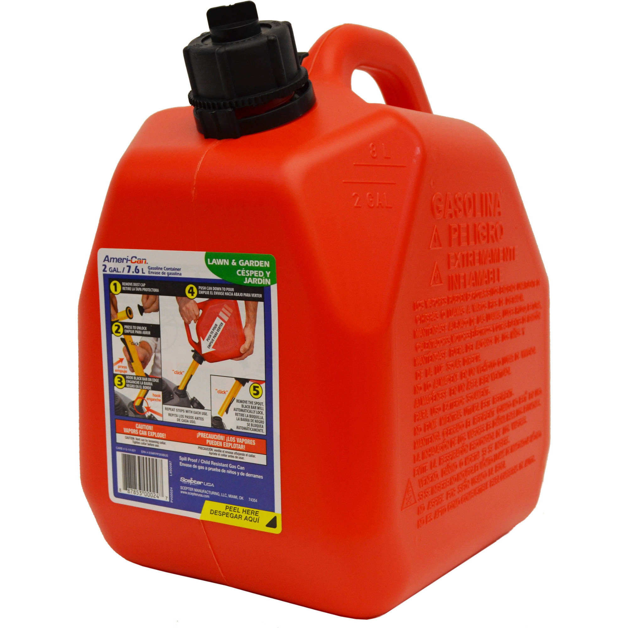 AmeriCan Gas Can, Red, 2 Gallon Walmart Inventory Checker BrickSeek