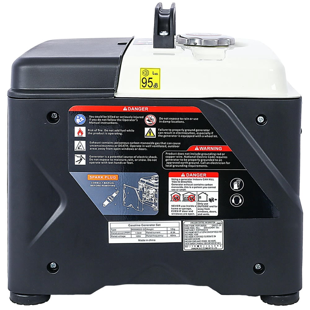 Topcobe 1200W Ultra-quiet Gas Engine, Portable Inverter Generator, Ultra Lightweight for Backup Home Use & Camping